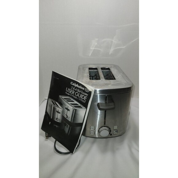 Calphalon 2 Slot Stainless Steel Toaster HE200ST 1779206 Extra-Wide Slots - Picture 9 of 11